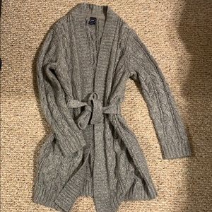 GAP cable knit cardigan and tie wrap